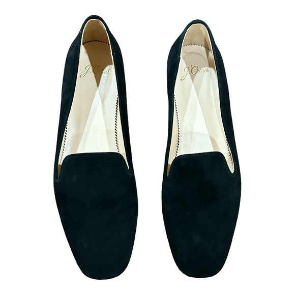 NEW J. Crew black leather suede upper flats loafers Women’s Sz 8 NEW/no box